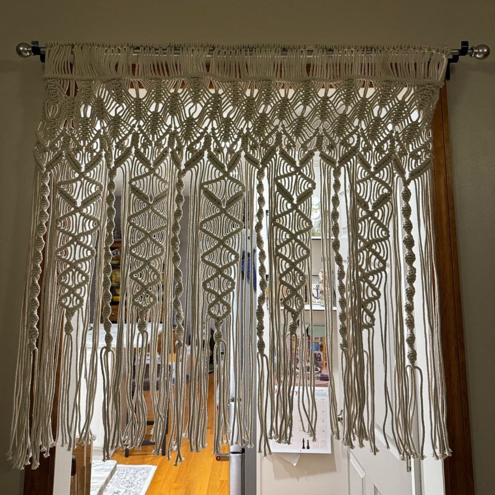 Elegant Cream Macramé Curtain